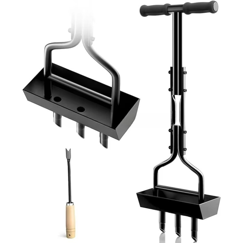 Gardening Yard Tools - أداة تهوية العشب اليدوية مع صينية